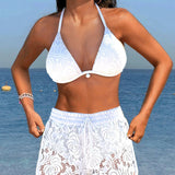 Adélaïde - Ensemble de bikini élégant en dentelle lisse