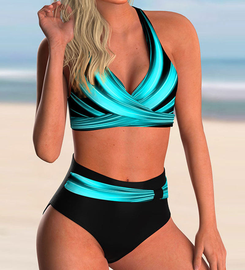 Liliana - Ensemble de Bikini avec Décolleté Croisé et Imprimé
