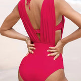 Branca - Maillot de Bain Sculptant de Luxe avec Décolleté en V Profond