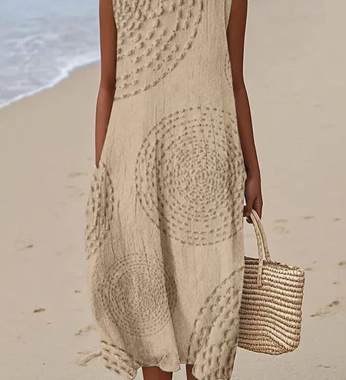 Ana - Robe Maxi Sans Manches Texturée