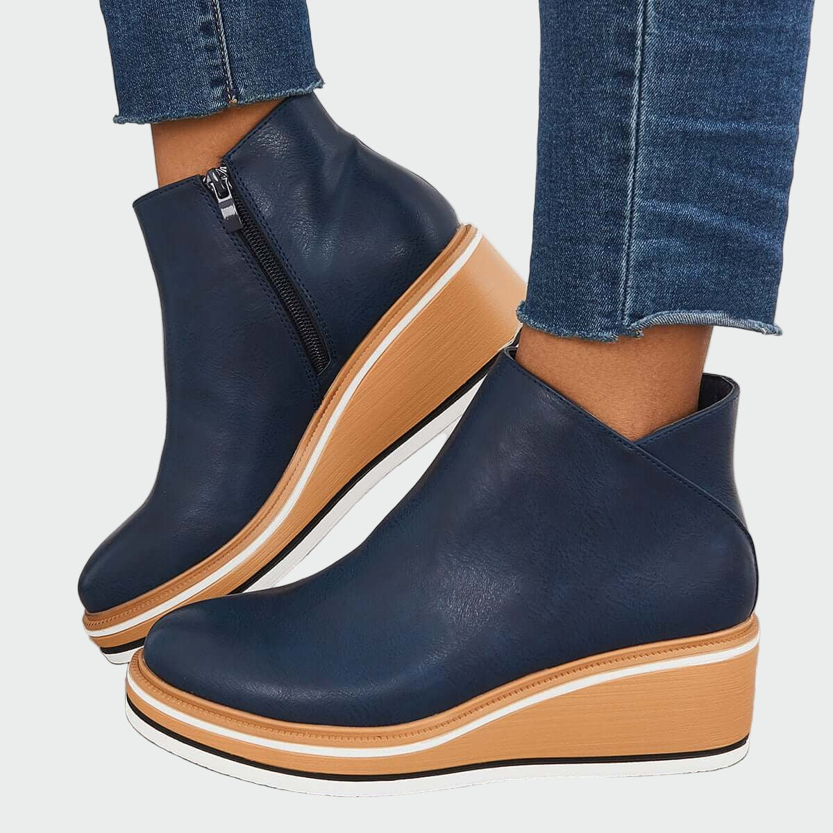 Bottines en cuir orthopédique