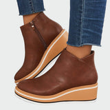 Bottines en cuir orthopédique