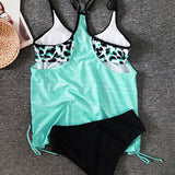 Augusta - Tankini uni avec imprimé léopard