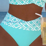 Sara - Bikini Deux Pièces avec Soutien-Gorge en Découpe et Motif Diamant