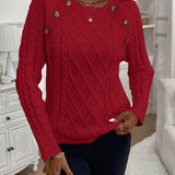 Francisca - Pull en Maille avec Boutons