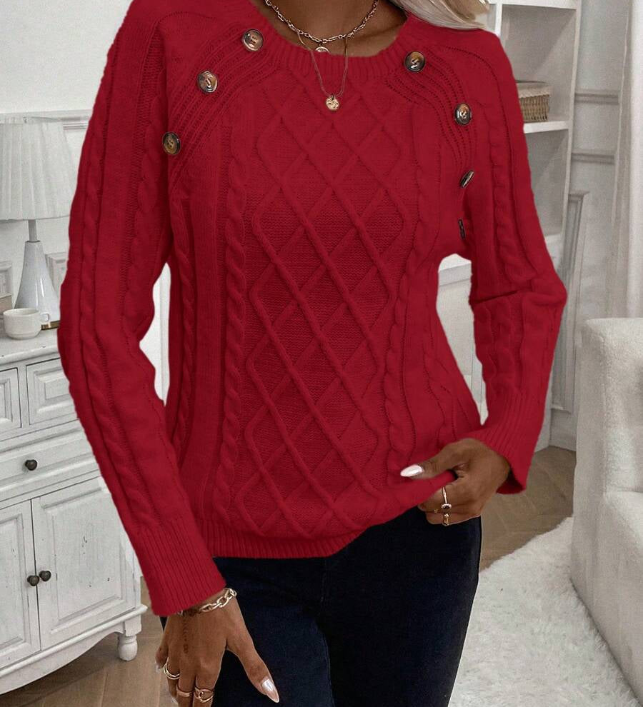 Francisca - Pull en Maille avec Boutons