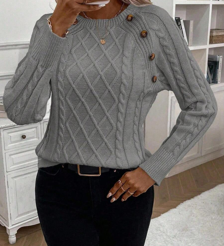 Francisca - Pull en Maille avec Boutons