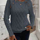 Francisca - Pull en Maille avec Boutons