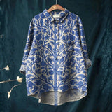 Rosa - Chemise Casual Vintage Fleurie d'Art Indien