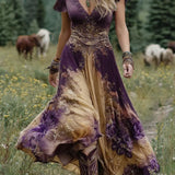 Serena - Robe Maxi Courte Fleurie