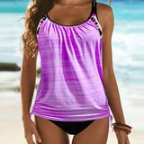 Augusta - Tankini uni avec imprimé léopard