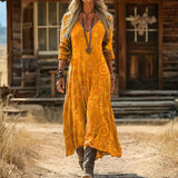 Maria - Robe Décontractée à Manches Longues avec Inspiration Vintage