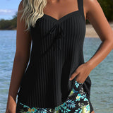 Serafina - Tankini Rayé avec Bas de Bikini en Deux Pièces