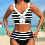 Vitória - Maillot de bain à rayures taille haute