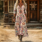 Maria - Robe Casual à Manches Longues avec Inspiration Vintage