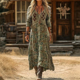 Maria - Robe Casual à Manches Longues Inspirée du Vintage