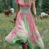 Serena - Robe Maxi Courte Fleurie