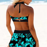 Sidónia - Maillot de Bain Taille Haute avec Imprimé Floral