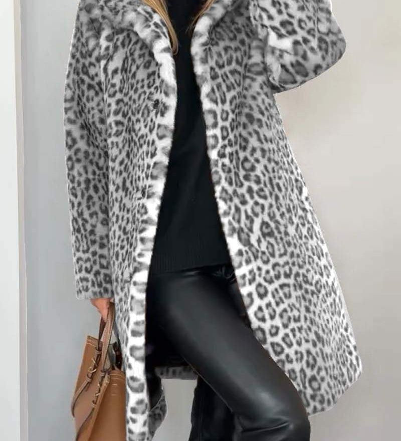 Leia - Manteau Long Léopard
