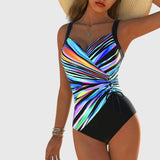 Teresa - Maillot de bain haute élasticité à la mode avec détail croisé à l'avant