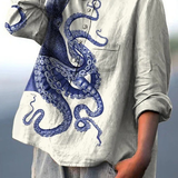 Amélia - T-shirt Décontracté avec Imprimé de Tentacules de Poulpe