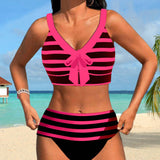 Vitória - Maillot de bain à rayures taille haute