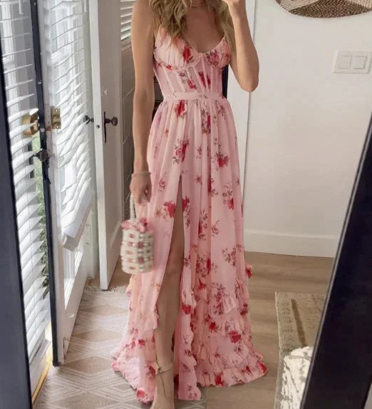 Sónia - Robe midi à motif floral
