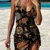 Filipa - Tankini graphique floral avec short, effet ventre plat