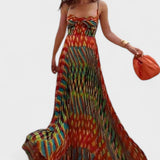 Aria - Robe Maxi Imprimée Abstraite