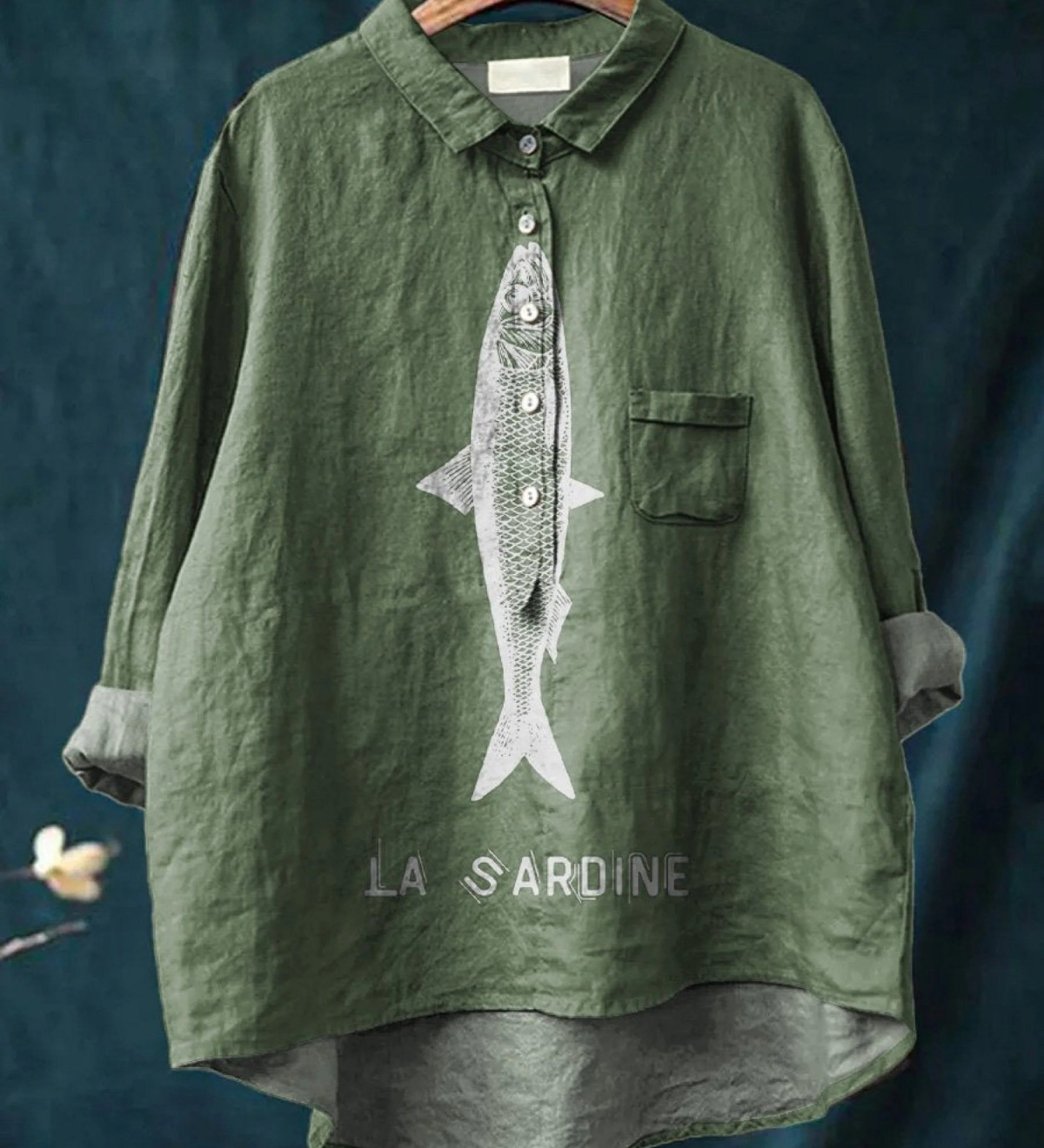 Sofia - Chemise Décontractée avec Design de Sardine
