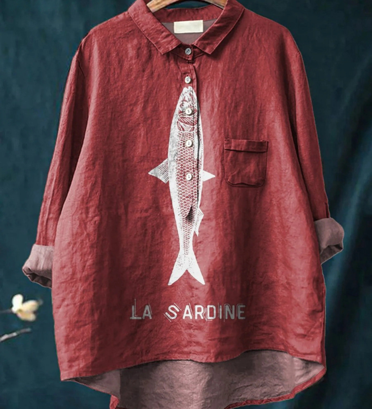 Sofia - Chemise Décontractée avec Design de Sardine