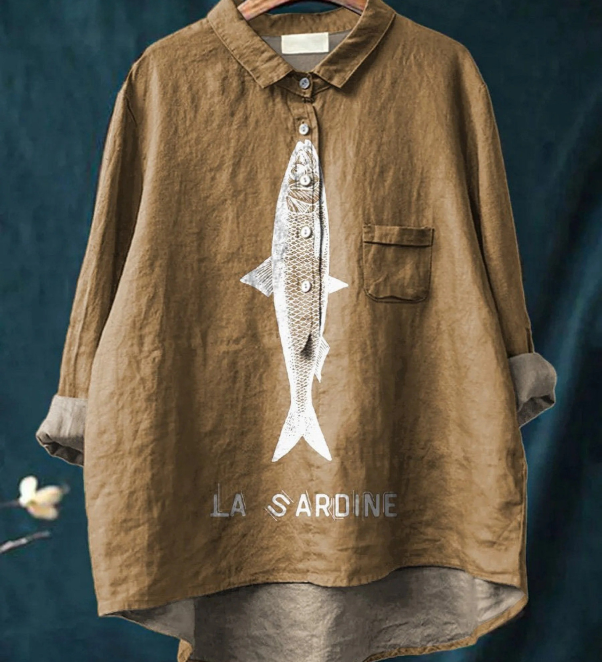 Sofia - Chemise Décontractée avec Design de Sardine