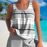 Noémia - Tankini avec décolleté en U et design rayé