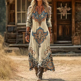 Maria - Robe Casual à Manches Longues avec Inspiration Vintage