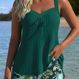 Serafina - Tankini Rayé avec Bas de Bikini en Deux Pièces