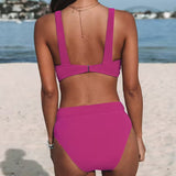 Matilde - Maillot de bain uni taille haute