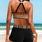 Marina - Bikini avec Motif Géométrique et Taille Haute