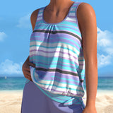 Noémia - Tankini avec décolleté en U et design rayé