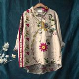 Isa - Chemise Décontractée en Fleurs Vintage pour Femmes