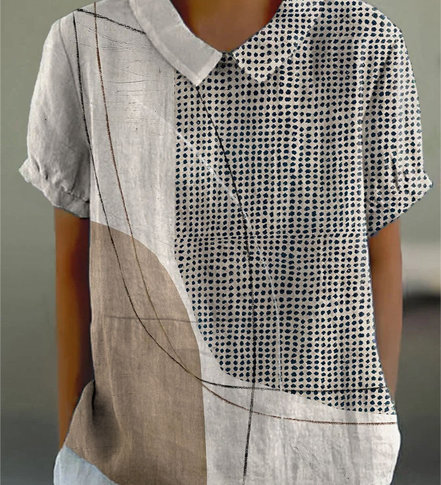 Lana - Chemise avec Points et Lignes Abstraites