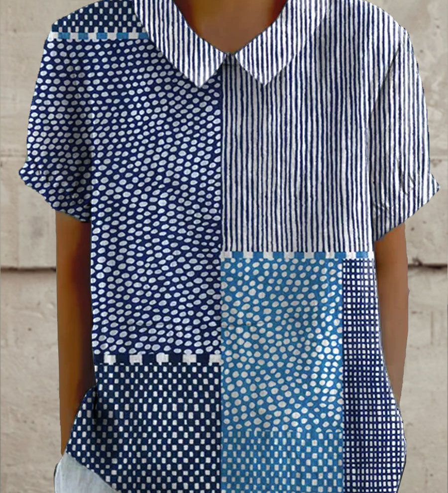 Alina - Chemise à Imprimé Patchwork