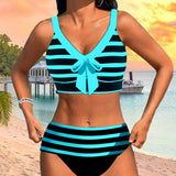 Vitória - Maillot de bain à rayures taille haute