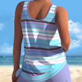 Noémia - Tankini avec décolleté en U et design rayé