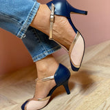 Aléssia - Ballerines à lanières en T colorées et confortables avec bout rond