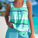 Noémia - Tankini avec décolleté en U et design rayé