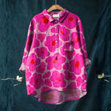 Mia - Chemise Casual avec Motif Floral en Rose Vibrant