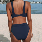 Clara - Maillot de bain uni taille haute