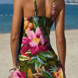Filipa - Tankini graphique floral avec short, effet ventre plat