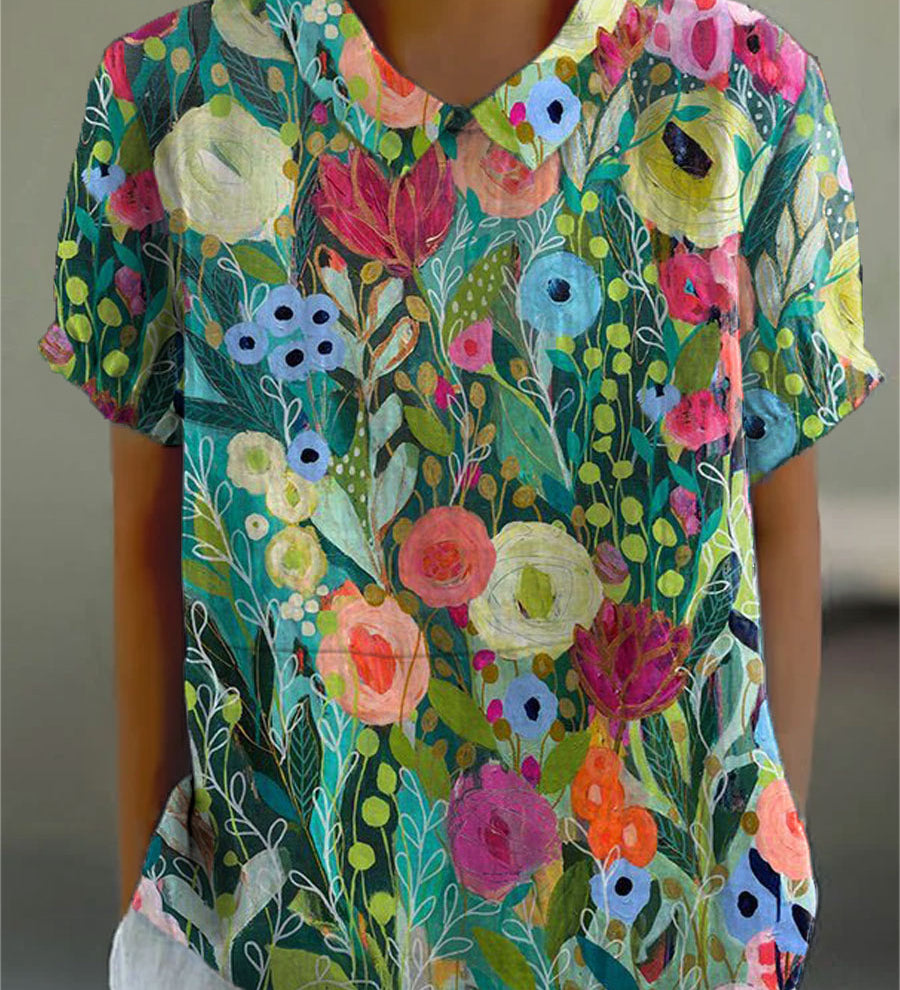 Diana - Chemise Florale en Aquarelle