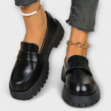 Calista - Mocassin pour femme avec design orthopédique et talon en satin
